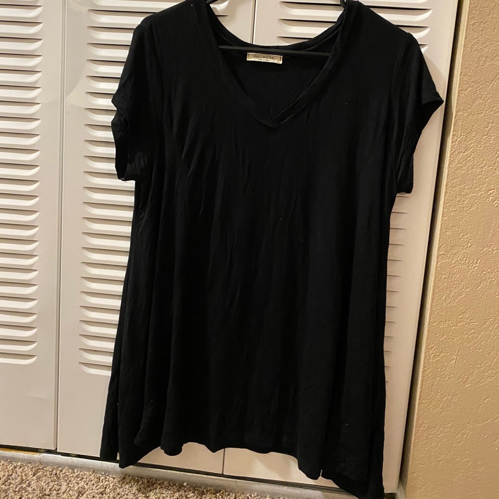 Flowy black v-neck top